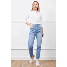 Yüksek Bel Mom Jean Pantolon