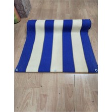 67X150CM Mavi Krem Çizgili Kumaş Balkon Koruyucu