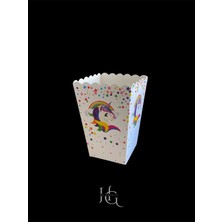 HG Tedarik Unicorn Figürlü Popcorn Mısır Kutusu, Patlamış Mısır Kutusu , Küçük Boy, 8 Adet
