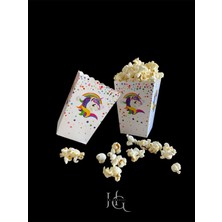 HG Tedarik Unicorn Figürlü Popcorn Mısır Kutusu, Patlamış Mısır Kutusu , Küçük Boy, 8 Adet