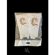 HG Tedarik Unicorn Figürlü Popcorn Mısır Kutusu, Patlamış Mısır Kutusu , Küçük Boy, 8 Adet