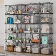 Hodbehod 25 Bölmeli Metal Portatif Kitaplık Raf Dolap Organizer