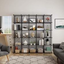 Hodbehod 25 Bölmeli Metal Portatif Kitaplık Raf Dolap Organizer