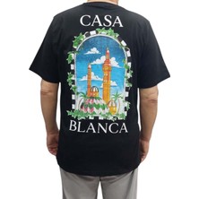 Erkek Yuvarlak Yakalı Yazılı Baskılı Kısa Kollu Siyah Tişört Ety-Csb