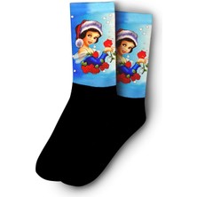 Yılbaşı Prensesi Noel   Dijital Baskılı Yılbaşı Çorabı - Unisex