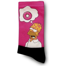 Homer Simpson Donut Hayal Ediyor  Dijital Baskılı Çorap - Unisex