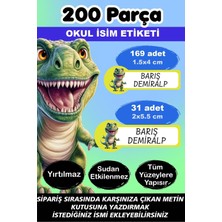 Kt Grup Dinozor Tema Kalem Defter Okul Etiketi - Kişiye Özel Isim Yazdırılabilen 200 Adet Etiket