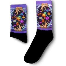Elementler ve Gezegenler  Dijital Baskılı Çorap - Unisex