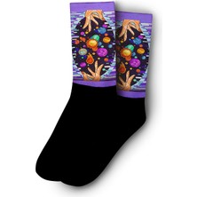 Elementler ve Gezegenler  Dijital Baskılı Çorap - Unisex