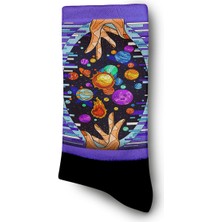 Elementler ve Gezegenler  Dijital Baskılı Çorap - Unisex