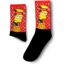 Bart Simpson Cool  Dijital Baskılı Çorap - Unisex