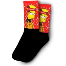 Bart Simpson Cool  Dijital Baskılı Çorap - Unisex