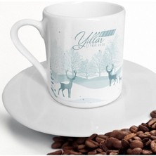 Kişiye Özel Renkli Yılbaşı Kahve Fincanı, 20'li Set