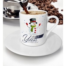 Kişiye Özel Yılbaşı Temalı Türk Kahvesi Fincanı, 16'lı Set