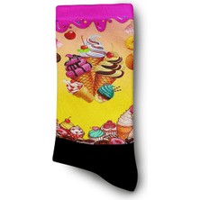 Renkli Dondurmalar  Dijital Baskılı Çorap - Unisex