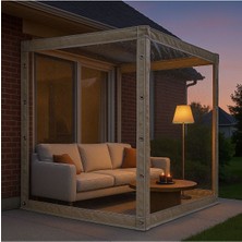 Şeffaf Balkon Brandası, Kuş Gözlü, 3m Uzunluk, 1.5m Yükseklik, 0.80MM Kalınlık