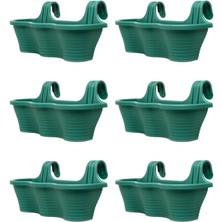 Omnipazar So-Tom5 Tombik Askılı Balkon Saksı 10 Lt Yeşil 6 Adet