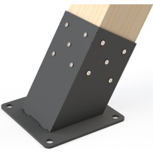 Ahşap Pergola Çardak, 10X10CM Bağlantı, Prefabrik Ev Ayak, 60° Açı, Siyah Mat