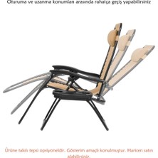 Terracy Home & Garden Yatabilen, Ayarlanabilir Pozisyonlu, Katlanabilir Zero Gravity Şezlong, Kamp Sandalyesi
