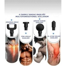 Zhltools Darbeli Titreşimli Şarjlı Sporcu Masaj Cihazı 4 Başlıklı