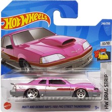 Wheels - Matt And Debbie Hay´s 1988 Pro Street Thunderbird - Hw Drag Strip 10/10 - HCT25 - Short Card - Ford - Pink - Mattel 2022