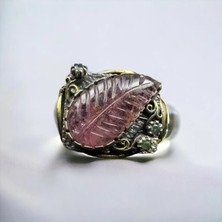 Turmalin ve Zümrüt Gümüş Yüzük