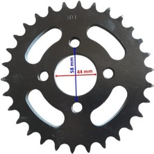 Atv Kanuni Arka Dişli 530-30T Iç 44 mm 4 Delikli Ind Öm