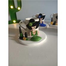 Yeşil Özel Tasarım Kahve Fincanı, Şık ve Dekoratif Hediye Seçeneği