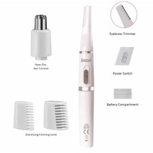 Burun Kulak Kılı Alma Aleti Kaş Bıyık Düzeltme 0 Kesim Tıraş Makinesi Pilli Bood Trimmer 2in1