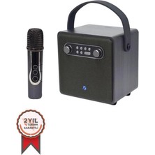 BTS-1688 Yeşil Mikrofonlu Karaoke Bluetooth Hoparlör