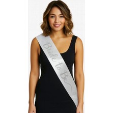 Eğitici Oyuncak  Beyaz Saten Üzerine El Yazısı Italik Gümüş Bride To Be Kuşağı