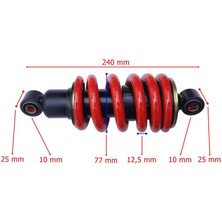 Cub AT110 Sport Arka Amortisör 24 cm