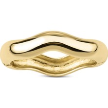 Asimetrik Tasarım Ithal Seri Gold Cuff Kelepçe Bilezik