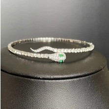 Nesly Accessories Silver Zirkon Taşlı Snake Bilezik