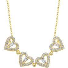 Nesly Accessories Açılır Kapanır Mıknatıslı Baget Taşlı 4 Yapraklı Yonca Kolye