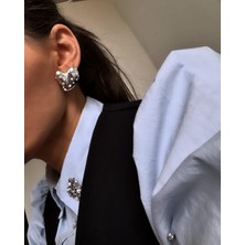 Silver Parlak Kalp Küpe