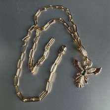Nesly Accessories Ataç Zincirli Zümrüdüanka Kolye