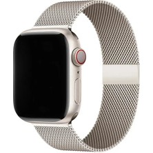 Apple Watch 3 4 5 6 7 8 9 10 Se Için 38 40 41 mm Paslanmaz Metal Hasır Örgü Kordon