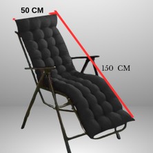 Momme Sandalye Minderi Uzun Model 50X150 cm Siyah