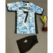 C.r.i.s.t.i.a.n.o Ronaldo Portekiz 2024/25 Deplasman Çocuk Forması 4'lü Set