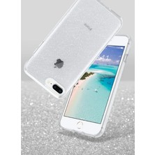 iPhone 7/8/se/7plus/8plus/x/xs/xs Max Modelleriyle ile Uyumlu Parlak Simli Transparan Silikon Kılıf