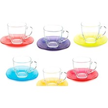 Turuncu Renkli Renkli Fincan Takımı, Şık ve Modern Tasarım, Kahvaltıya Renk Katın