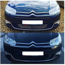 Citroen C5 Krom Ön Tampon Çıtası 5 Parça 2010 ve Sonrası Paslanmaz Çelik