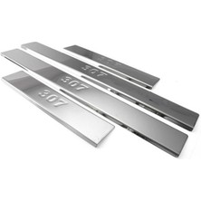 Peugeot 307 Kapı Eşiği 2001 - 2008 Krom 4 Parça Paslanmaz Çelik