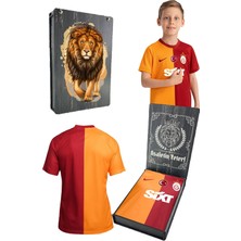 Galatasaray Orijinal Lisanslı 23-24 Parçalı Sarı Kırmızı Çocuk 5 Yıldızlı Aslan Baskılı Hediyelik Ahşap Kutulu