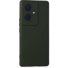Newface Vivo V29 Lite Kılıf Nano Içi Kadife Silikon - Koyu Yeşil Svlrs
