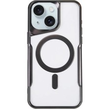 CPT16 iPhone 15 Plus Kılıf Boyi Magsafe Silikon Kapak - Siyah