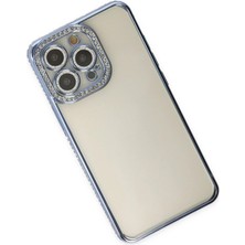 Newface Iphone 14 Pro Kılıf Joke Taşlı Silikon - Mavi Svlrs
