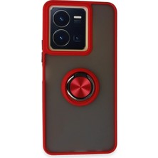 CPT16 Vivo Y36 Kılıf Montreal Yüzüklü Silikon Kapak - Kırmızı