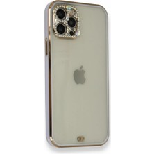 Newface Iphone 12 Pro Kılıf Liva Taşlı Silikon - Mor Svlrs